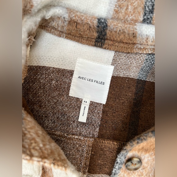 Avec Les Filles Brown and White Plaid Jacket - Picture 4 of 9